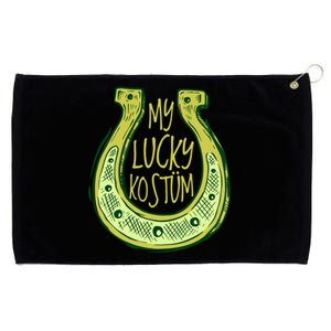 Funny Saint Patrick Day Costume Gift Horseshoe Lucky Design Gift Grommeted Golf Towel