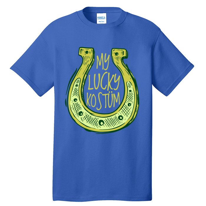 Funny Saint Patrick Day Costume Gift Horseshoe Lucky Design Gift Tall T-Shirt