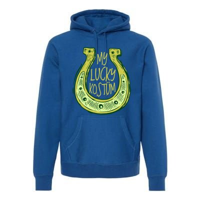 Funny Saint Patrick Day Costume Gift Horseshoe Lucky Design Gift Premium Hoodie