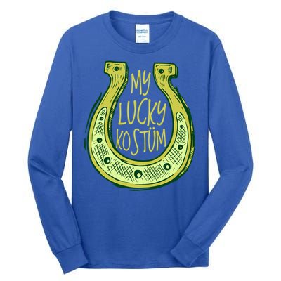 Funny Saint Patrick Day Costume Gift Horseshoe Lucky Design Gift Tall Long Sleeve T-Shirt