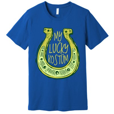 Funny Saint Patrick Day Costume Gift Horseshoe Lucky Design Gift Premium T-Shirt