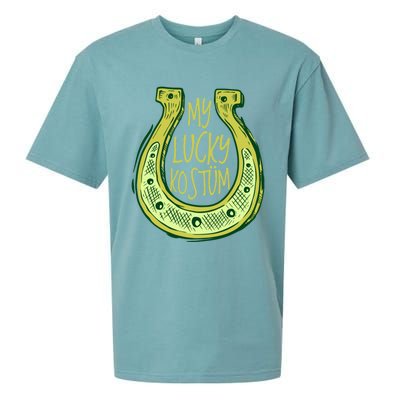 Funny Saint Patrick Day Costume Gift Horseshoe Lucky Design Gift Sueded Cloud Jersey T-Shirt