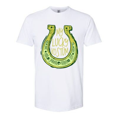 Funny Saint Patrick Day Costume Gift Horseshoe Lucky Design Gift Softstyle CVC T-Shirt