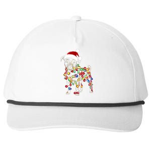 Funny Santa Pitbull Retriever Christmas Lights Dog Lover Cool Gift Snapback Five-Panel Rope Hat