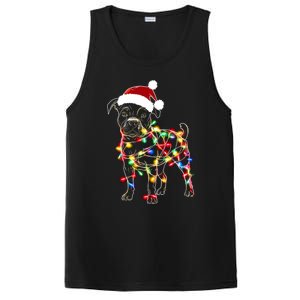 Funny Santa Pitbull Retriever Christmas Lights Dog Lover Cool Gift PosiCharge Competitor Tank