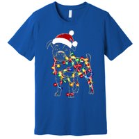 Funny Santa Pitbull Retriever Christmas Lights Dog Lover Cool Gift Premium T-Shirt