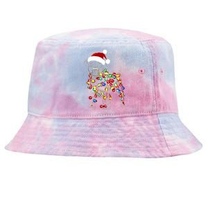 Funny Santa Pitbull Retriever Christmas Lights Dog Lover Cool Gift Tie-Dyed Bucket Hat