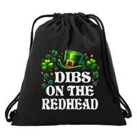 Funny St PatrickS Day Dibs On The Redhead Shamrock Drawstring Bag