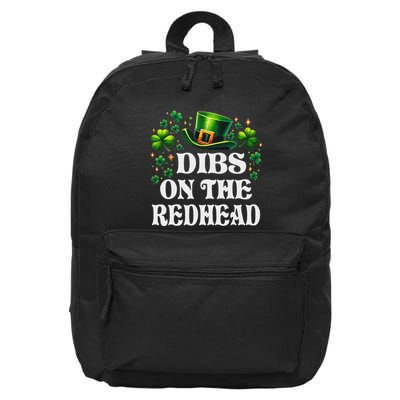 Funny St PatrickS Day Dibs On The Redhead Shamrock 16 in Basic Backpack