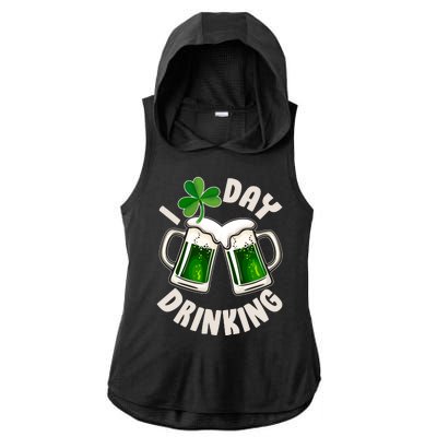 Funny St Patricks Day I Love Day Drinking Green Beer Ladies PosiCharge Tri-Blend Wicking Draft Hoodie Tank