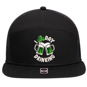 Funny St Patricks Day I Love Day Drinking Green Beer 7 Panel Mesh Trucker Snapback Hat