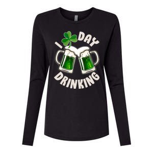 Funny St Patricks Day I Love Day Drinking Green Beer Womens Cotton Relaxed Long Sleeve T-Shirt