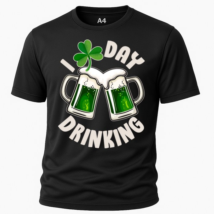 Funny St Patricks Day I Love Day Drinking Green Beer Cooling Performance Crew T-Shirt