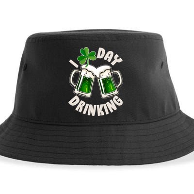 Funny St Patricks Day I Love Day Drinking Green Beer Sustainable Bucket Hat