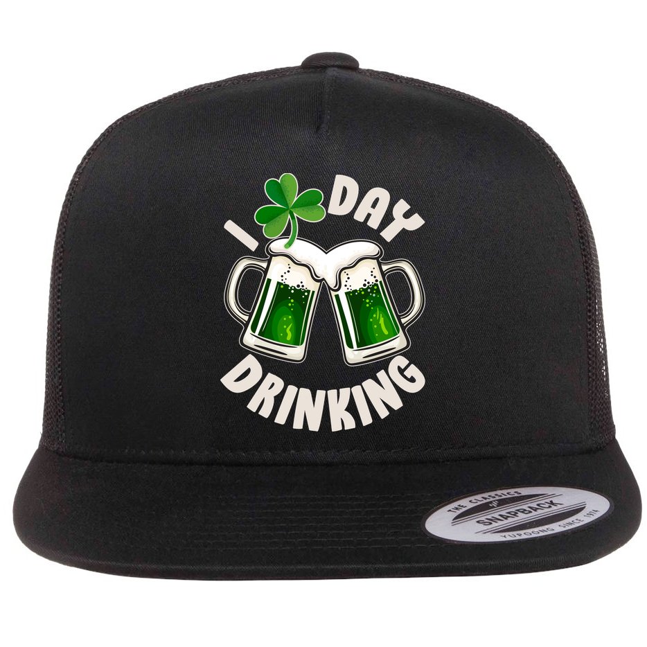 Funny St Patricks Day I Love Day Drinking Green Beer Flat Bill Trucker Hat