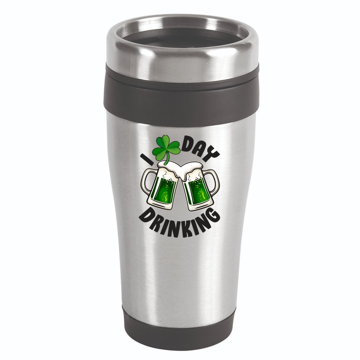 Funny St Patricks Day I Love Day Drinking Green Beer 16oz Travel Tumbler