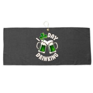 Funny St Patricks Day I Love Day Drinking Green Beer Large Microfiber Waffle Golf Towel