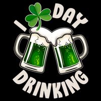 Funny St Patricks Day I Love Day Drinking Green Beer Cooling Performance Long Sleeve Crew
