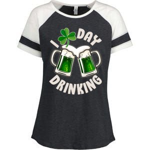 Funny St Patricks Day I Love Day Drinking Green Beer Enza Ladies Jersey Colorblock Tee