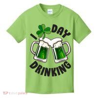 Funny St Patricks Day I Love Day Drinking Green Beer Kids T-Shirt