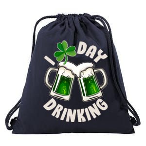 Funny St Patricks Day I Love Day Drinking Green Beer Drawstring Bag