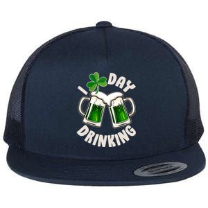 Funny St Patricks Day I Love Day Drinking Green Beer Flat Bill Trucker Hat