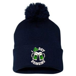 Funny St Patricks Day I Love Day Drinking Green Beer Pom Pom 12in Knit Beanie