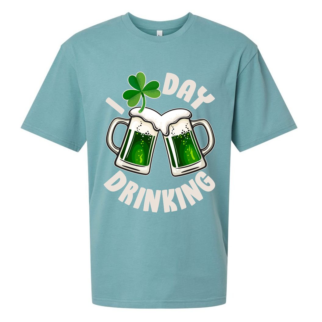 Funny St Patricks Day I Love Day Drinking Green Beer Sueded Cloud Jersey T-Shirt