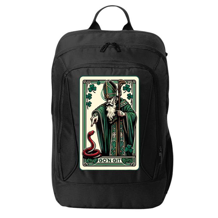 Funny St Patricks Day Tarot Card Gon Git St Patrick Vintage City Backpack