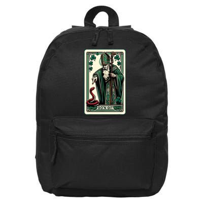 Funny St Patricks Day Tarot Card Gon Git St Patrick Vintage 16 in Basic Backpack