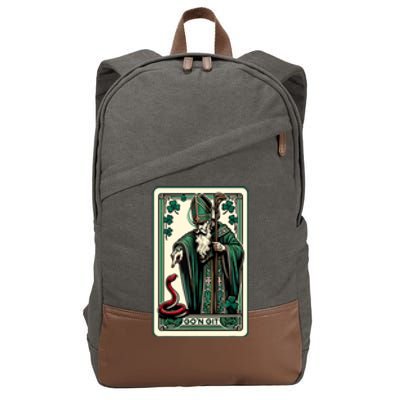 Funny St Patricks Day Tarot Card Gon Git St Patrick Vintage Cotton Canvas Backpack