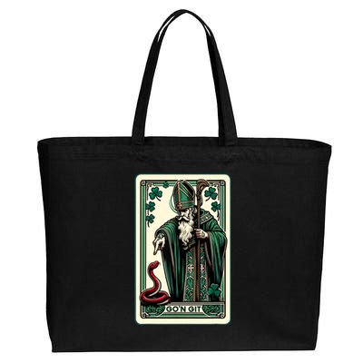 Funny St Patricks Day Tarot Card Gon Git St Patrick Vintage Cotton Canvas Jumbo Tote