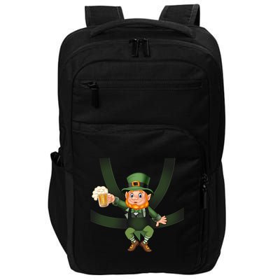Funny St Patricks Day Leprechaun Beer In Baby Chest Carrier Impact Tech Backpack