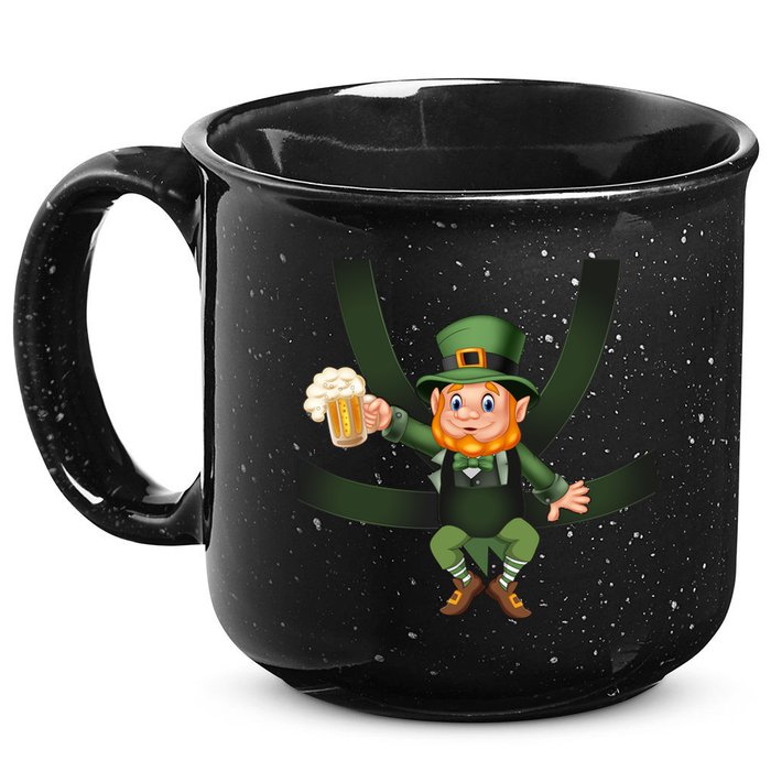 Funny St Patricks Day Leprechaun Beer In Baby Chest Carrier 15oz Campfire Ceramic Mug