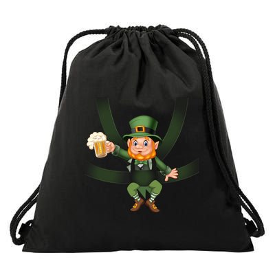 Funny St Patricks Day Leprechaun Beer In Baby Chest Carrier Drawstring Bag