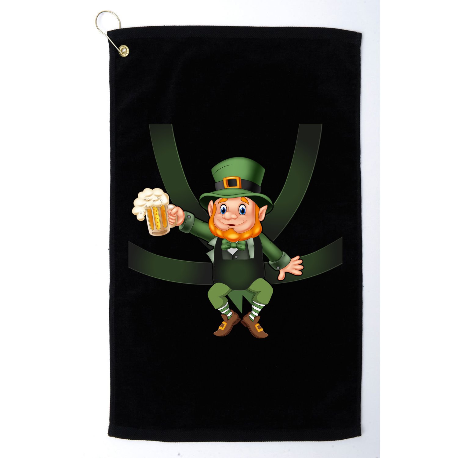 Funny St Patricks Day Leprechaun Beer In Baby Chest Carrier Golf Towel