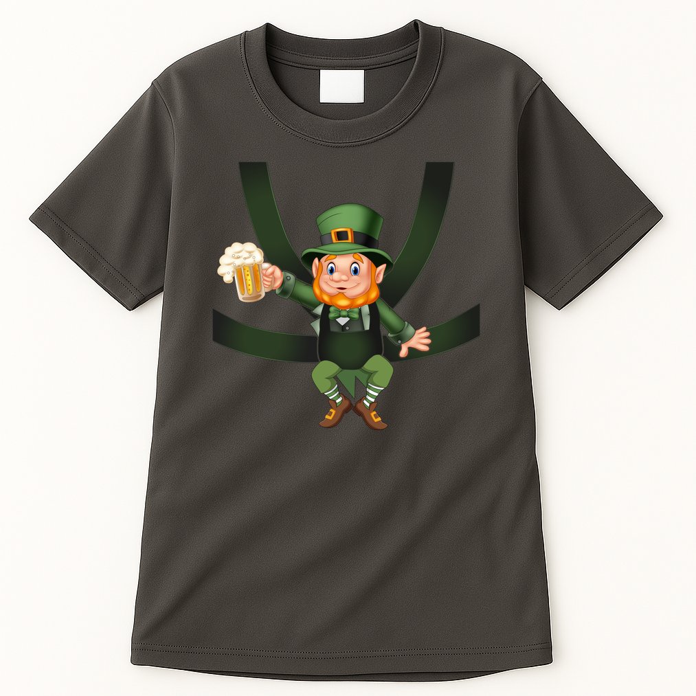 Funny St Patricks Day Leprechaun Beer In Baby Chest Carrier Tall T-Shirt