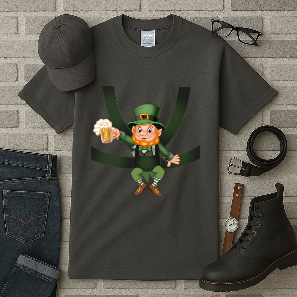Funny St Patricks Day Leprechaun Beer In Baby Chest Carrier Tall T-Shirt
