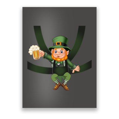 Funny St Patricks Day Leprechaun Beer In Baby Chest Carrier Poster