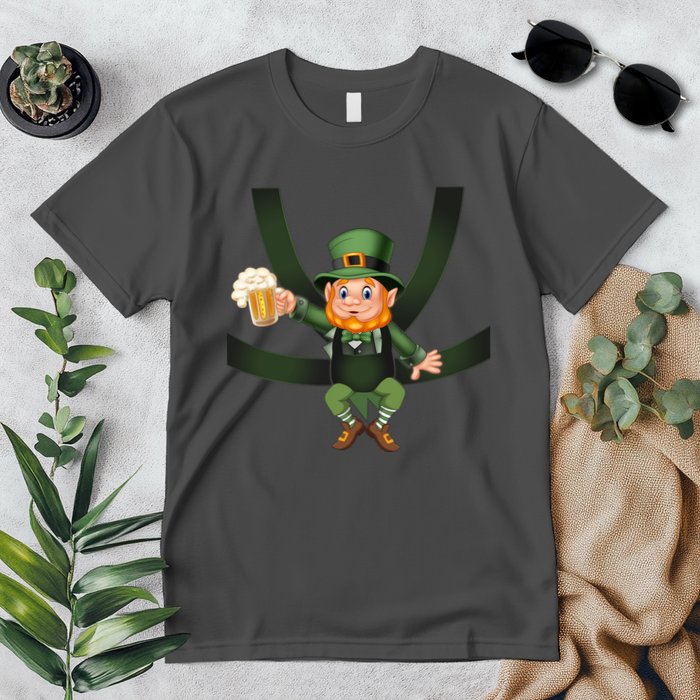 Funny St Patricks Day Leprechaun Beer In Baby Chest Carrier Premium T-Shirt