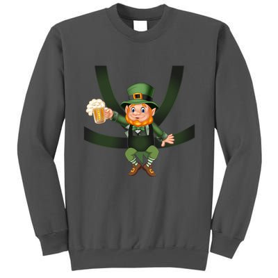Funny St Patricks Day Leprechaun Beer In Baby Chest Carrier Tall Sweatshirt