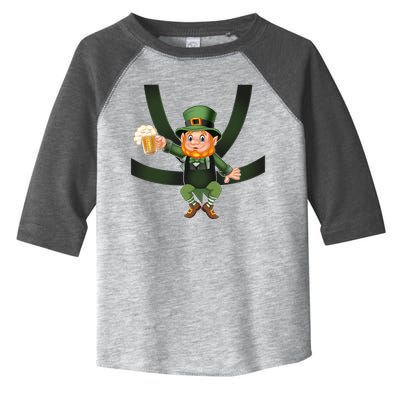 Funny St Patricks Day Leprechaun Beer In Baby Chest Carrier Toddler Fine Jersey T-Shirt