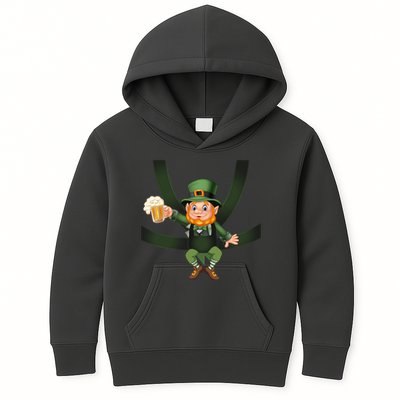 Funny St Patricks Day Leprechaun Beer In Baby Chest Carrier Kids Hoodie