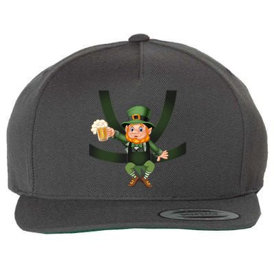 Funny St Patricks Day Leprechaun Beer In Baby Chest Carrier Wool Snapback Cap