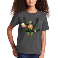 Funny St Patricks Day Leprechaun Beer In Baby Chest Carrier Kids T-Shirt