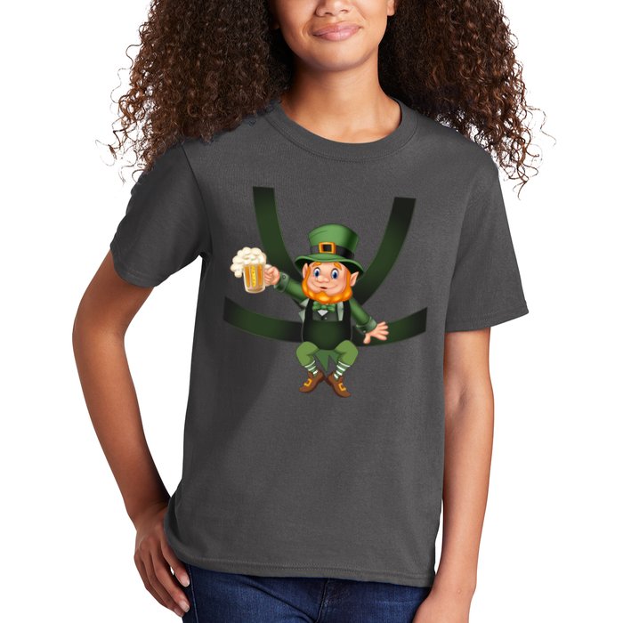 Funny St Patricks Day Leprechaun Beer In Baby Chest Carrier Kids T-Shirt
