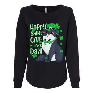 Funny St Patrick's Day Happy St Cat Tricks Day Womens California Wash Sweatshirt