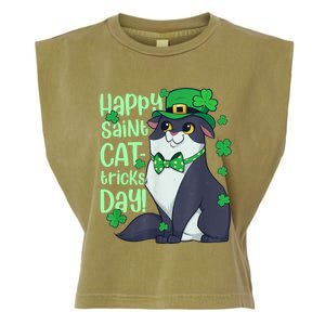 Funny St Patrick's Day Happy St Cat Tricks Day Garment-Dyed Women's Muscle Tee