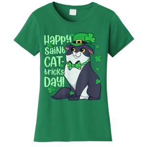 Funny St Patrick's Day Happy St Cat Tricks Day Women's T-Shirt