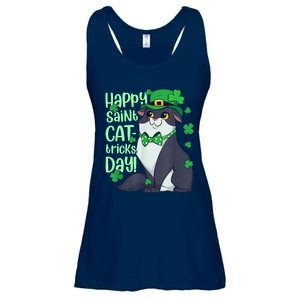 Funny St Patrick's Day Happy St Cat Tricks Day Ladies Essential Flowy Tank